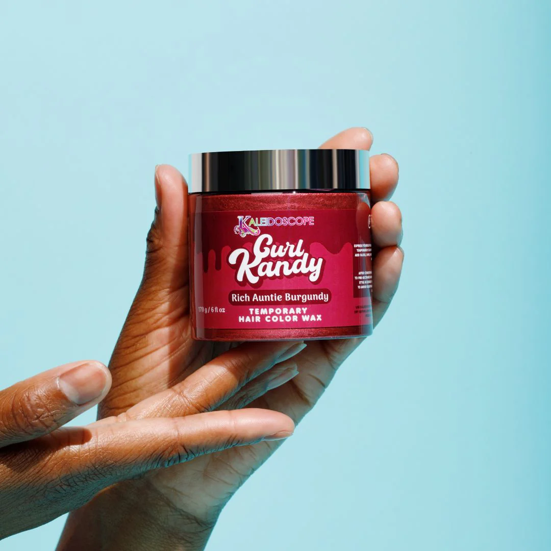 Curl Kandy Rich Auntie Burgundy - Temporary Hair Color Wax 6oz - Image 3